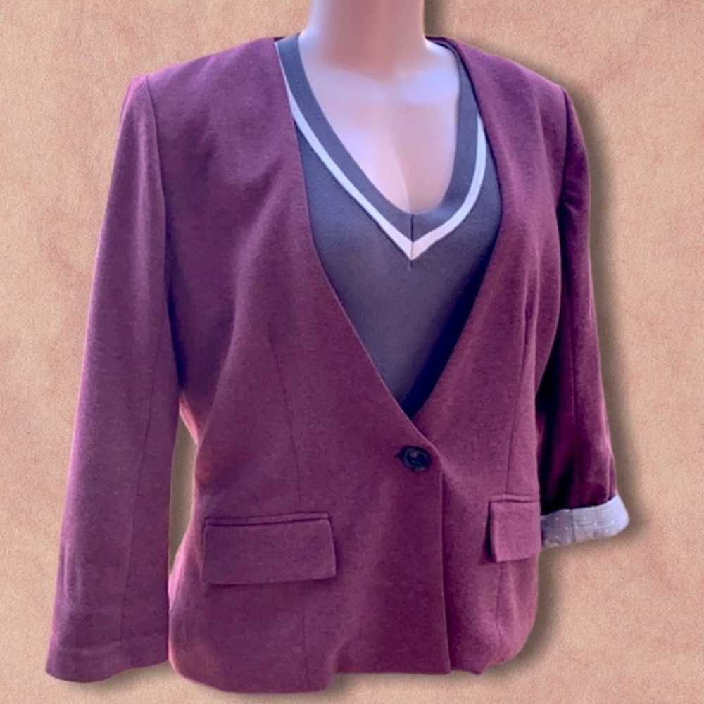 Soft "Sans Collar‎ Blazer" by Cartonnier maroon Anthropologie